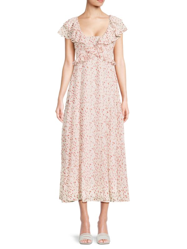 Koko + Mason Floral Ruffle Maxi Dress